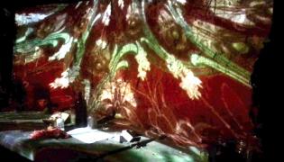 Patterns projected on wall